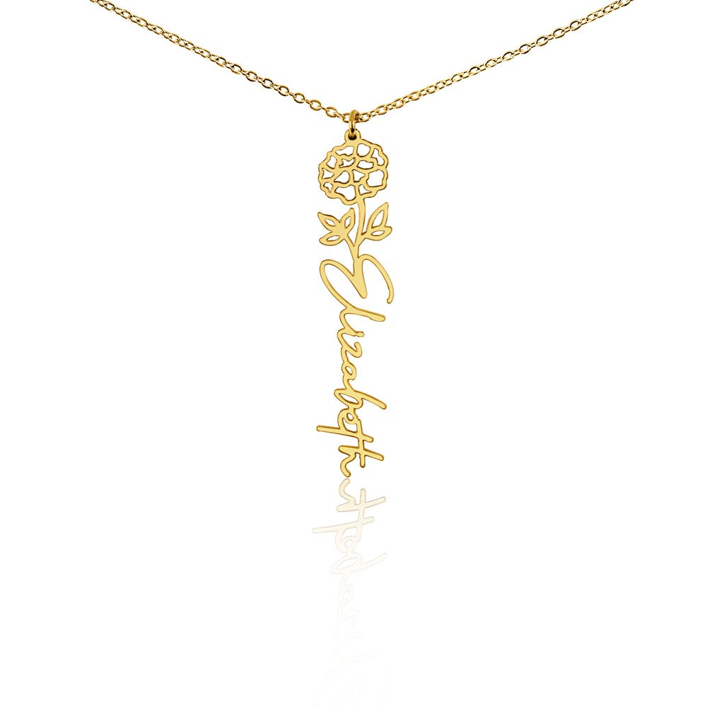 Happy 13th Birthday - Flower Name Necklace