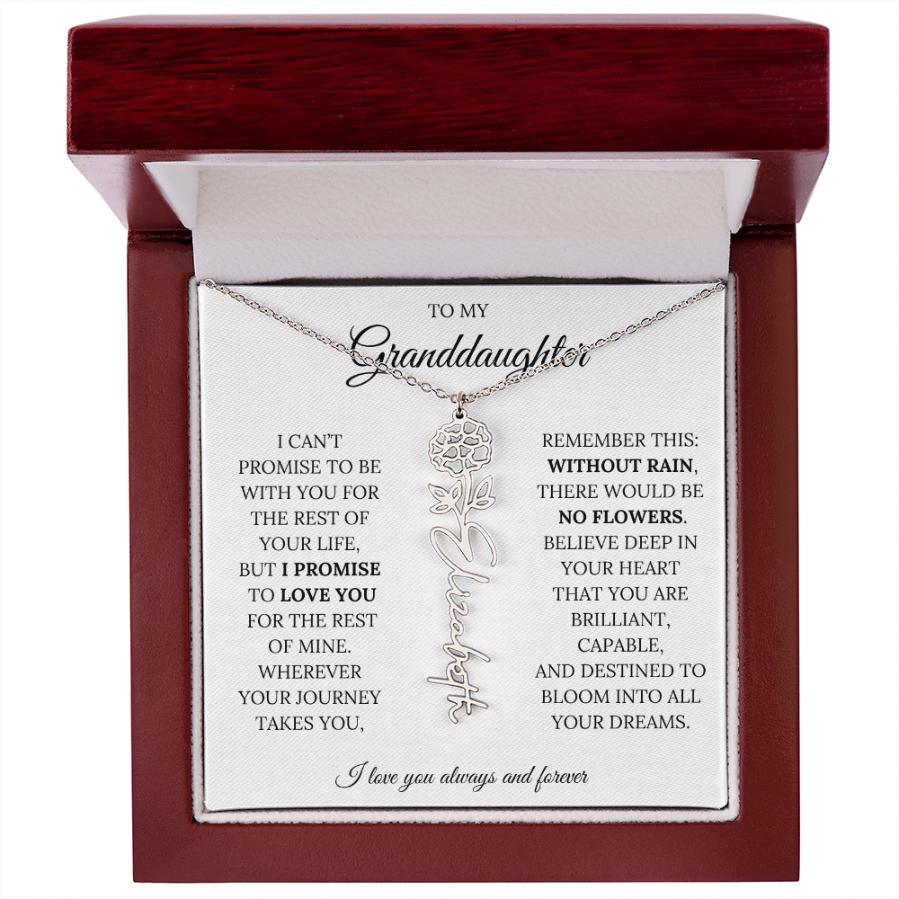 To My Granddaughter - You Are Destined To Bloom Into All Your Dreams - Flower Name Necklace