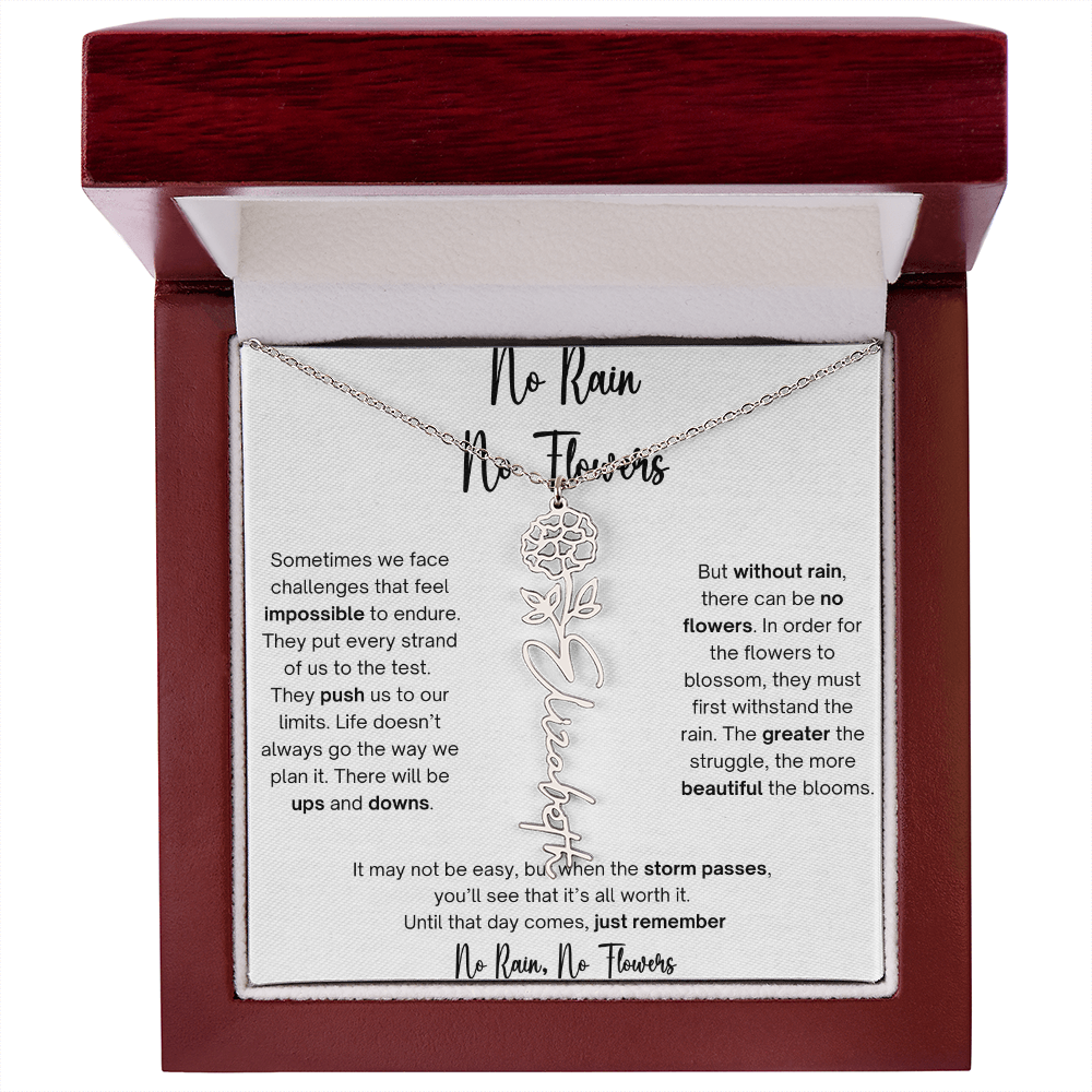No Rain No Flowers 1 - Flower Name Necklace