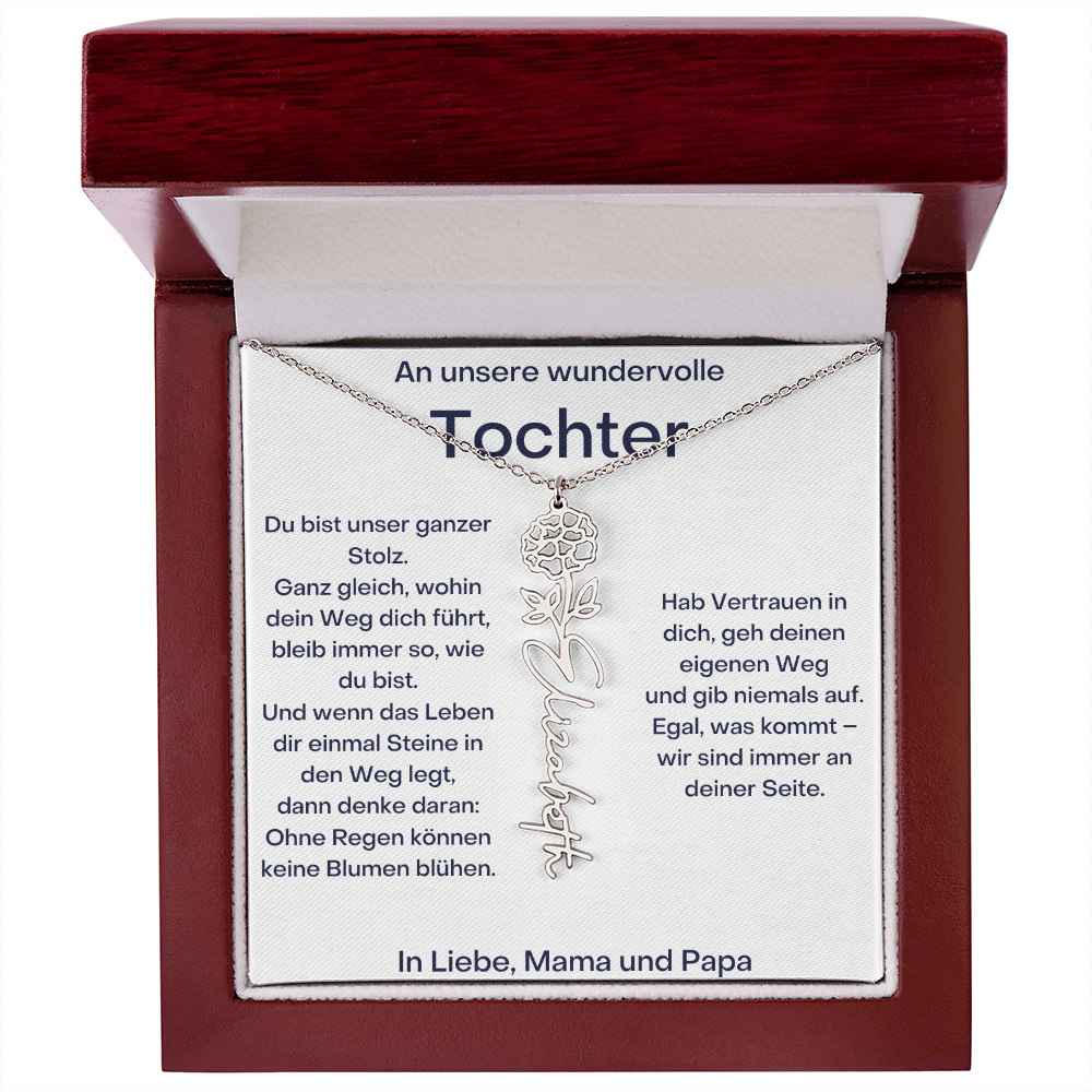 Personalisierte Namenskette Tochter Geschenk - Von Mama und Papa