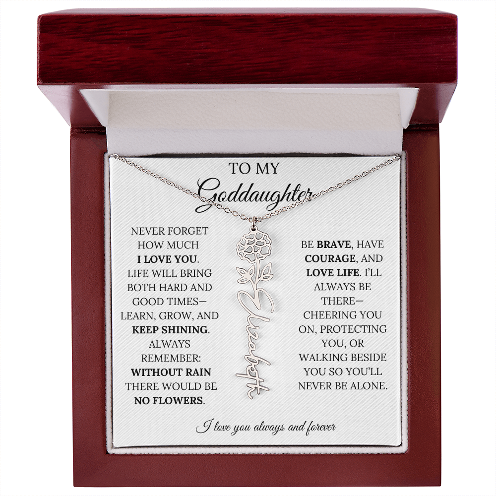 To My Goddaughter - Keepy Shining - Flower Name Necklace