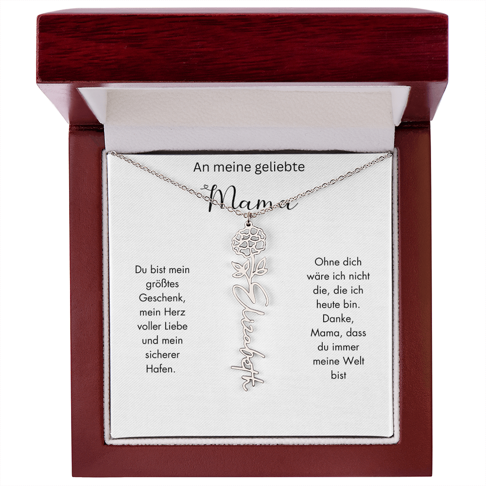 Personalisierte Geburtsblumen Kette für Mama