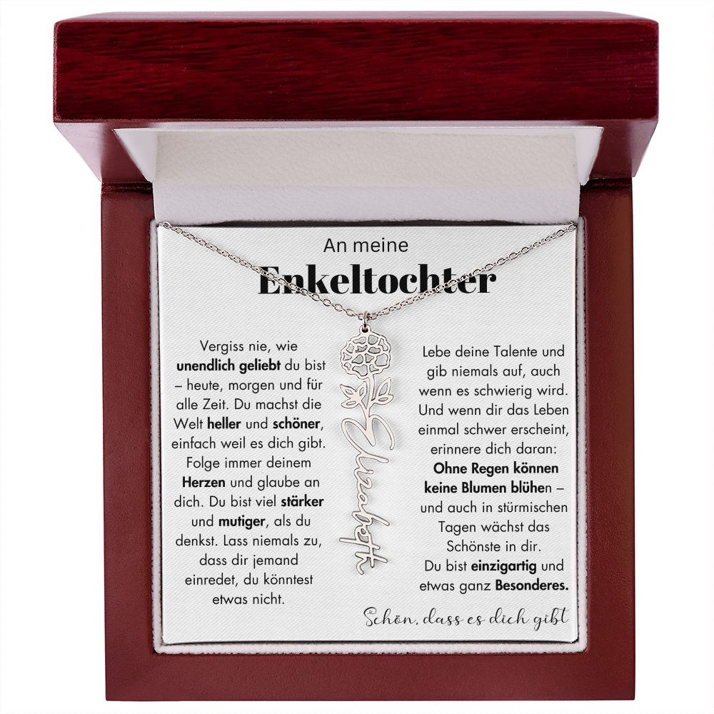 Geschenk Enkeltochter Schmuckkarte mit Spruch unendlich geliebt Mutmacher Erinnerung Weihnachten Geburtstag