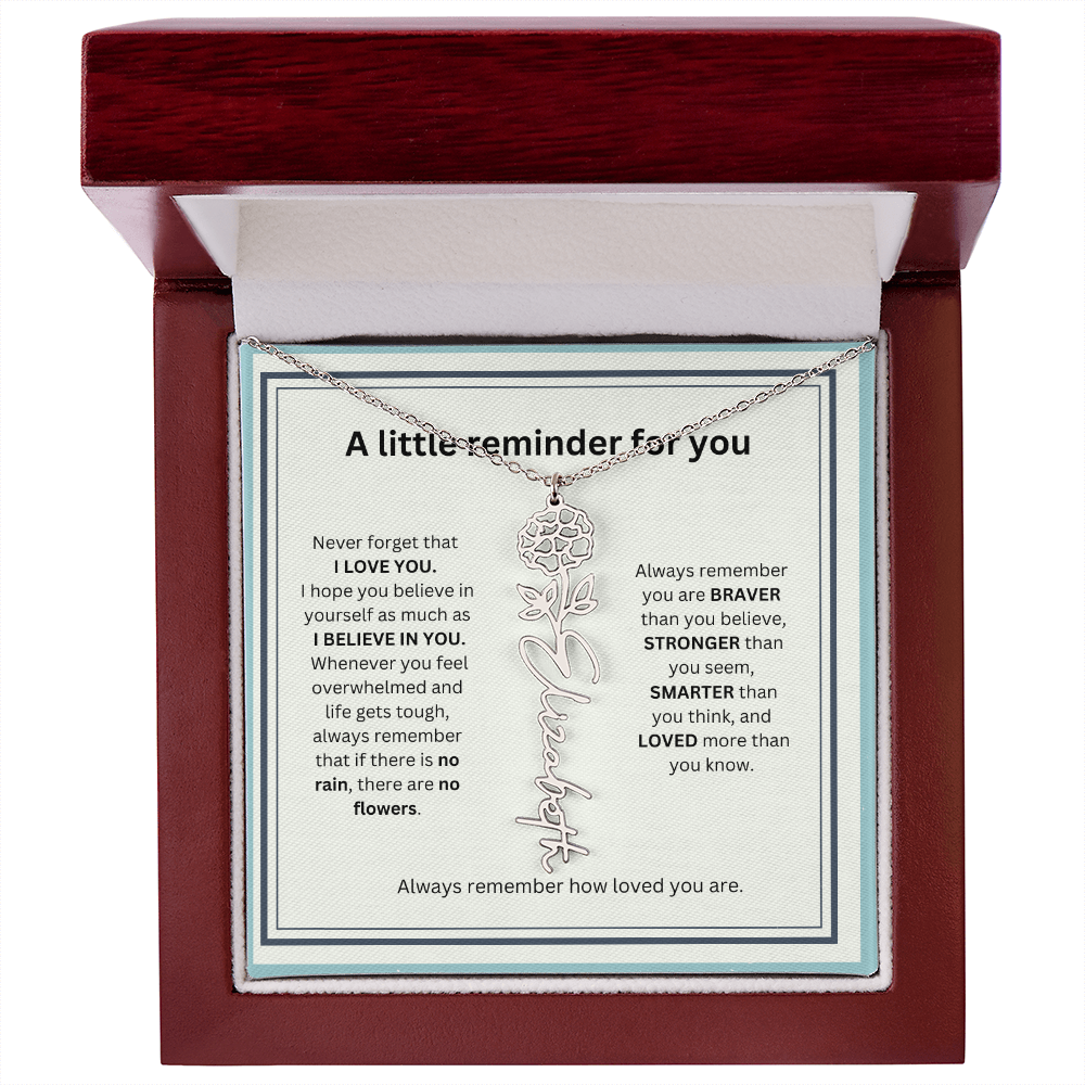 A Little Reminder Of You | Birth Flower Name Necklace