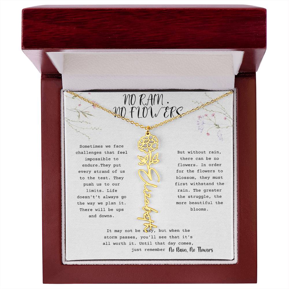 No Rain, No Flowers - Flower Name Necklace 1