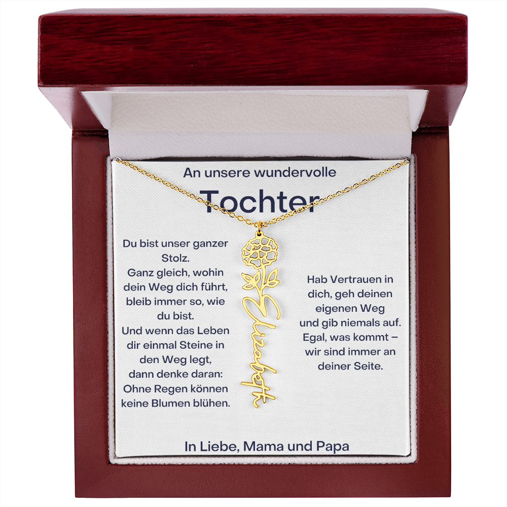 Personalisierte Namenskette Tochter Geschenk - Von Mama und Papa