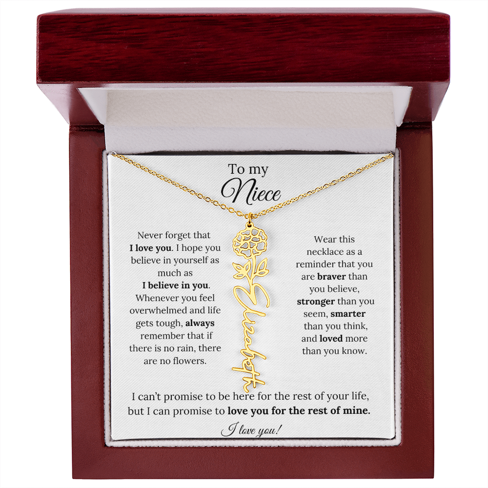 To My  Niece Birthmonth Flower Necklace 3