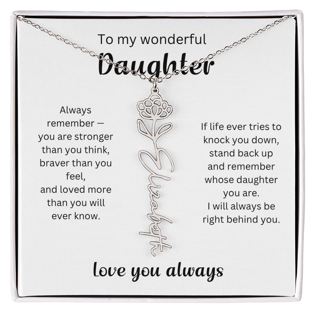 Emotional Gift for Daughter - Birth Flower Name Necklace 5