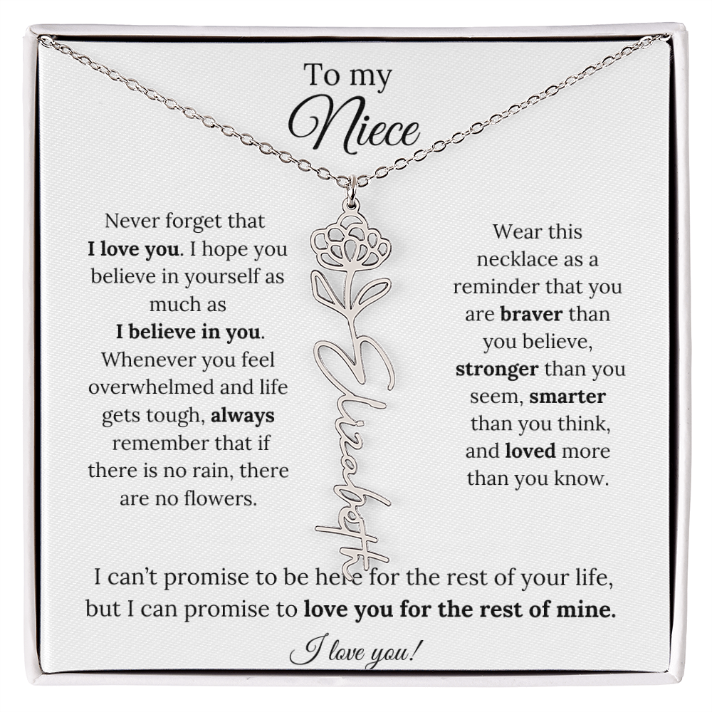 To My  Niece Birthmonth Flower Necklace 3