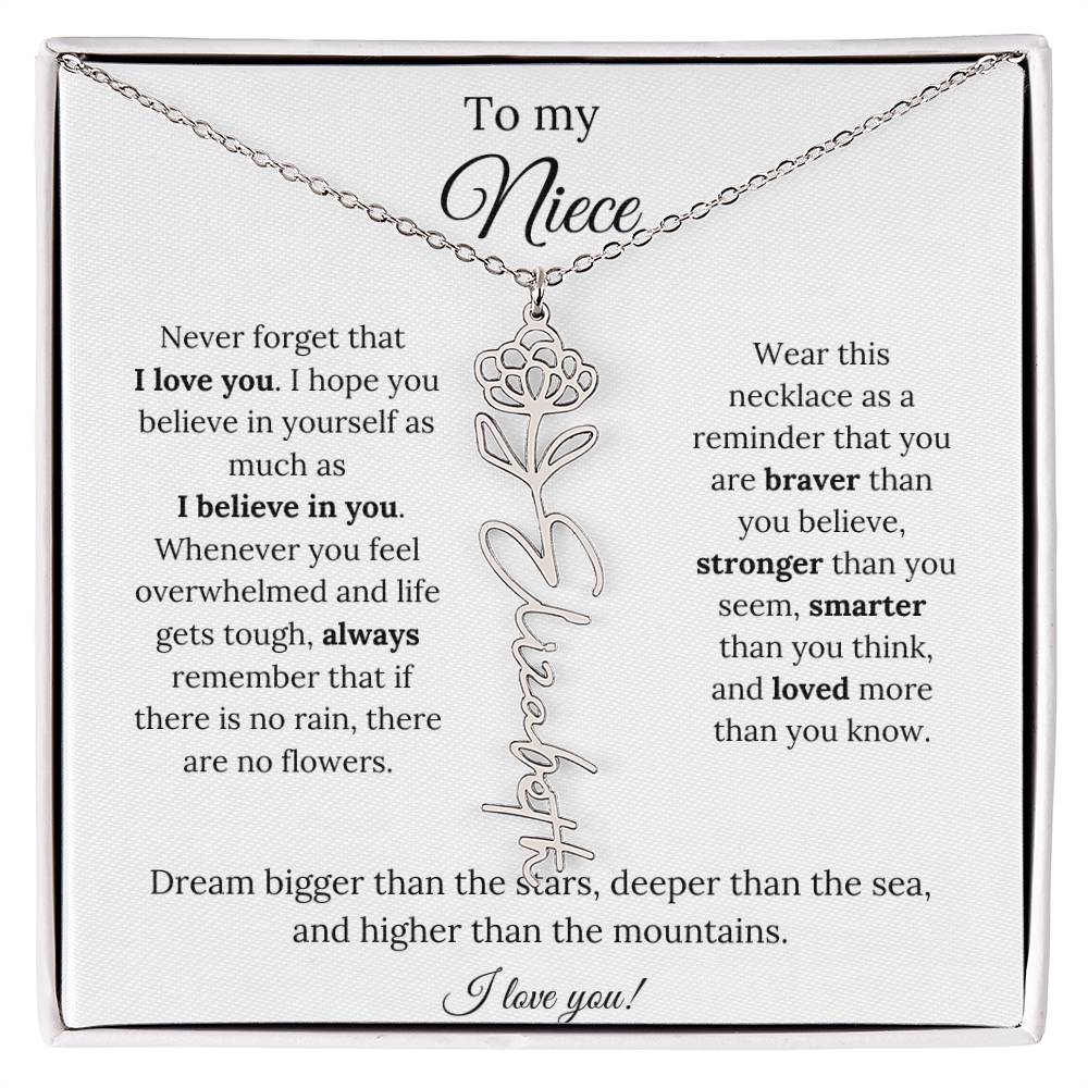 To My  Niece Birthmonth Flower Necklace 4