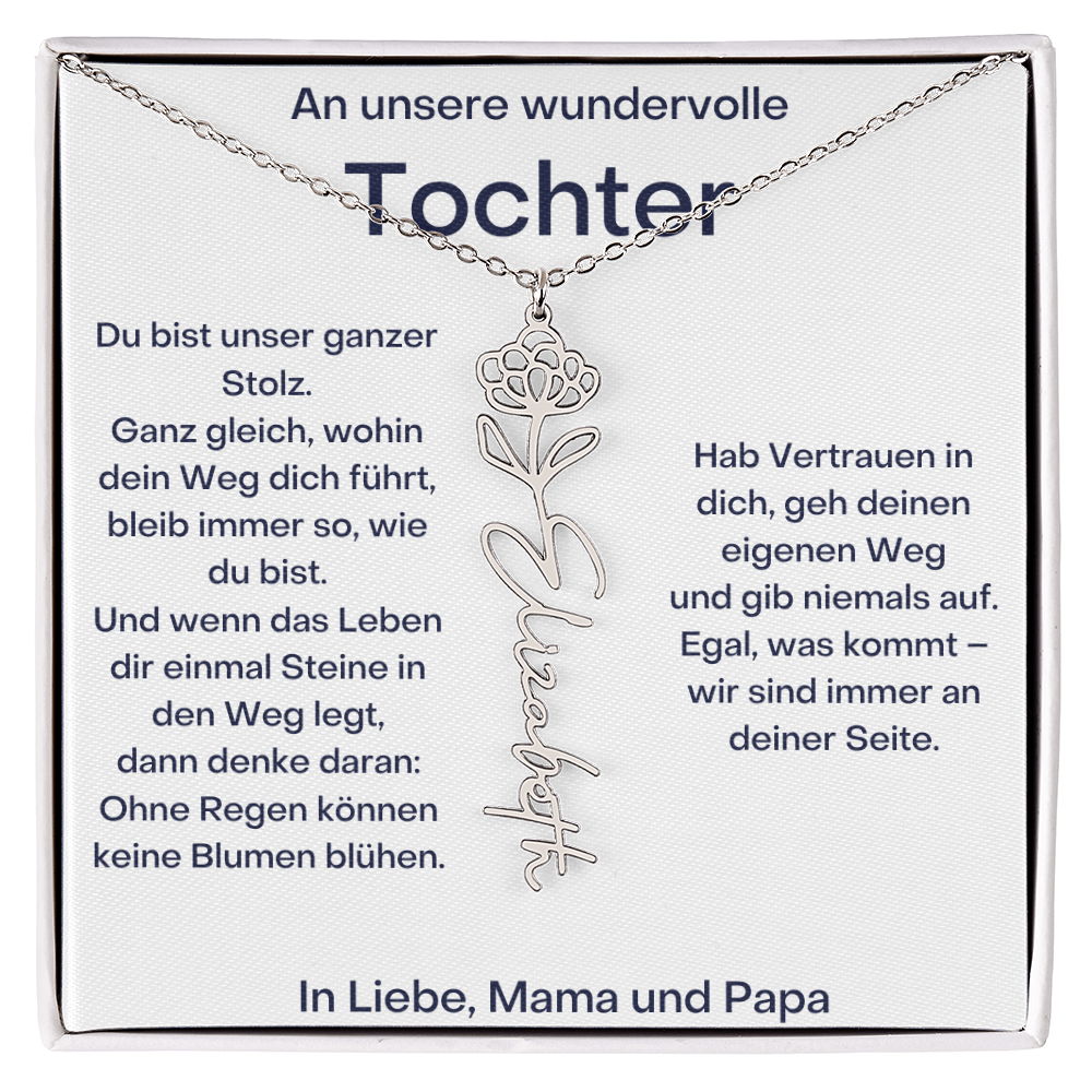 Personalisierte Namenskette Tochter Geschenk - Von Mama und Papa