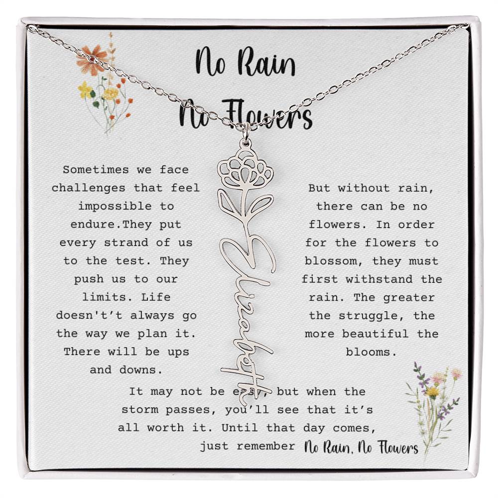 No Rain, No Flowers - Flower Name Necklace2