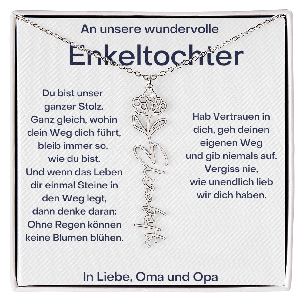 Geburtsblumenkette Mit Namen – Von Oma Und Opa