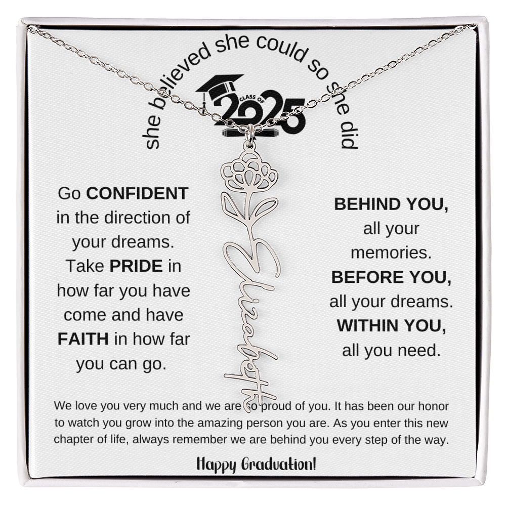 Happy Graduation - Flower Name Necklace