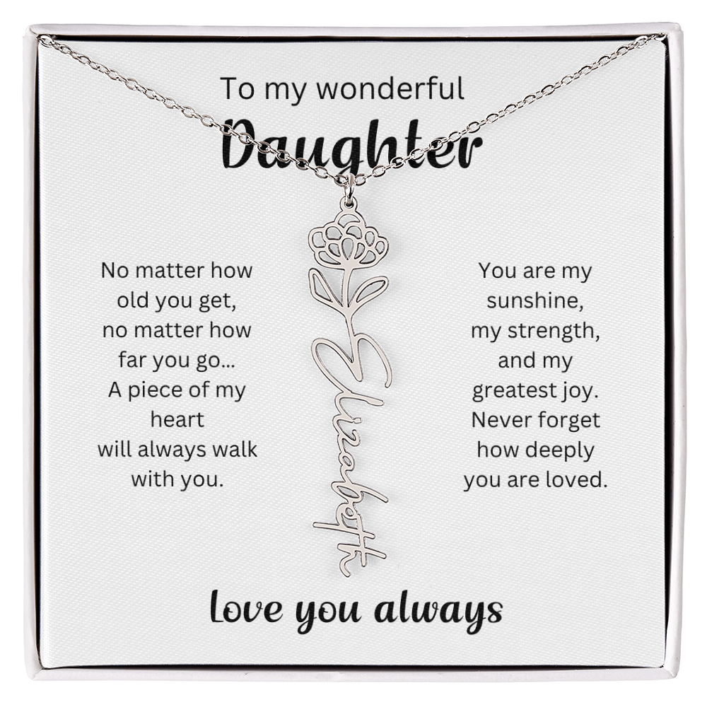 Emotional Gift for Daughter - Birth Flower Name Necklace 4