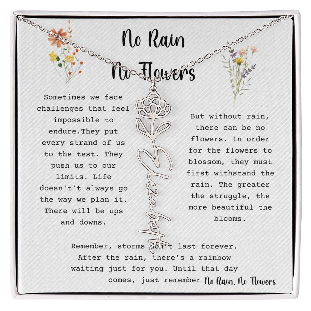 No Rain, No Flowers - Flower Name Necklace 3