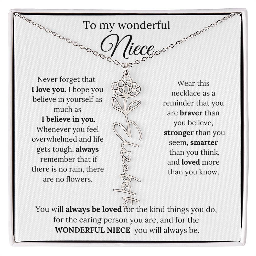 To My  Niece Birthmonth Flower Necklace 1