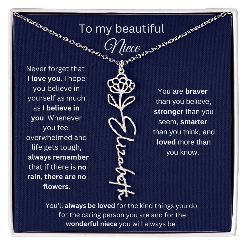 To My Beautiful Niece Flower Necklace 1