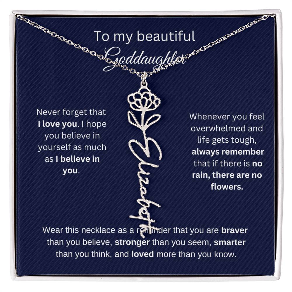 To My Beautiful Goddaughter Flower Necklace 1