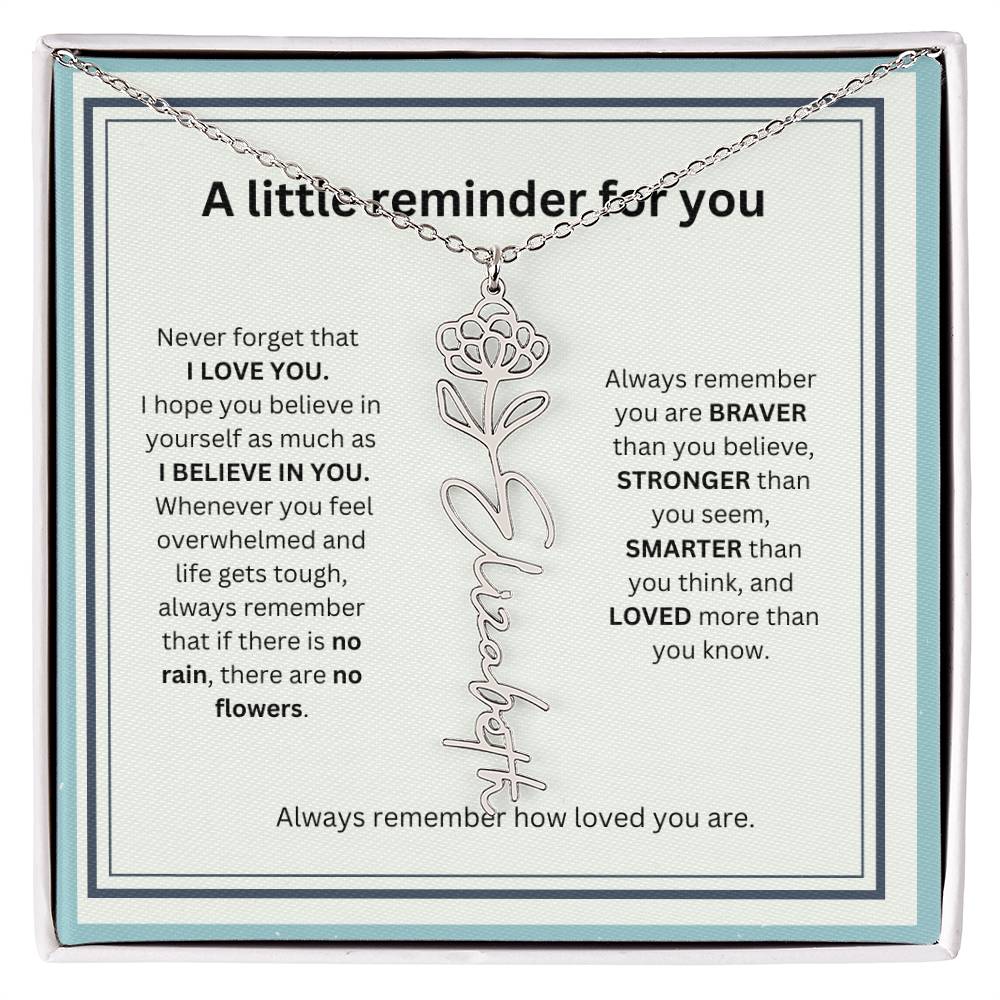 A Little Reminder Of You | Birth Flower Name Necklace