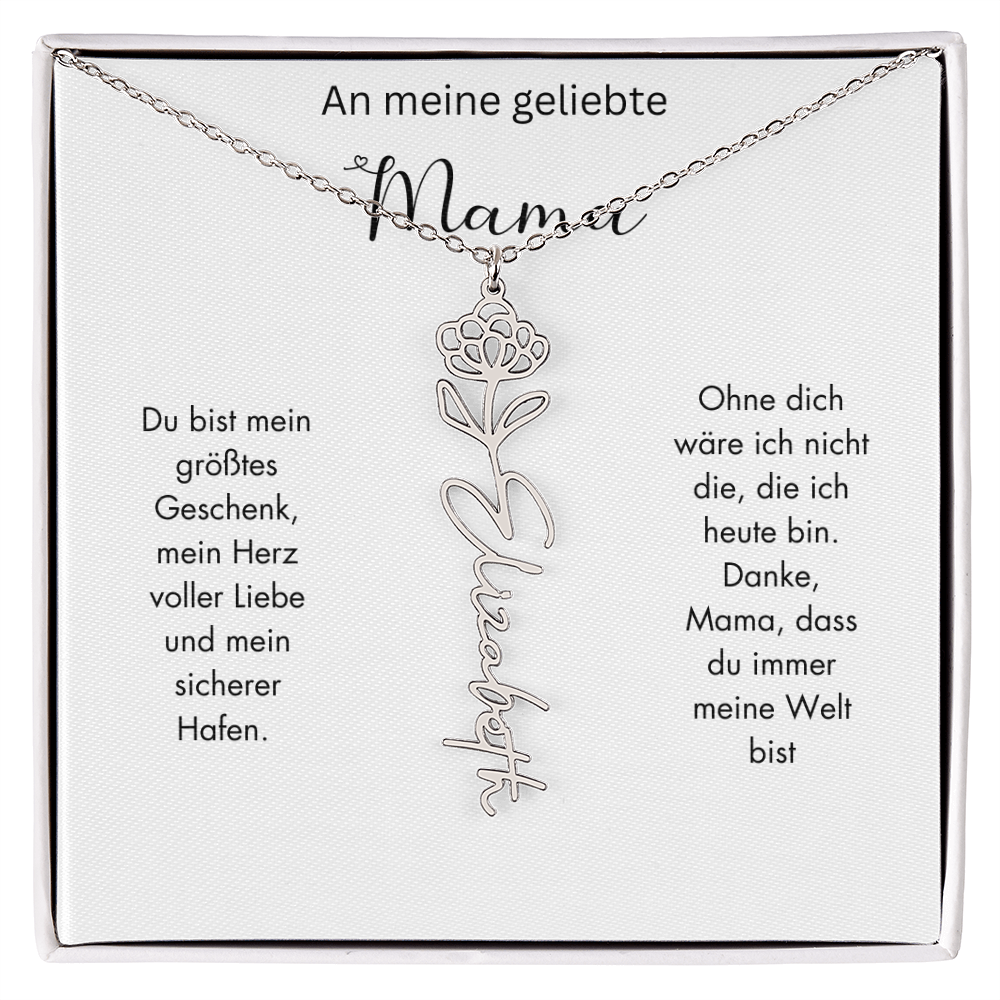 Personalisierte Geburtsblumen Kette für Mama