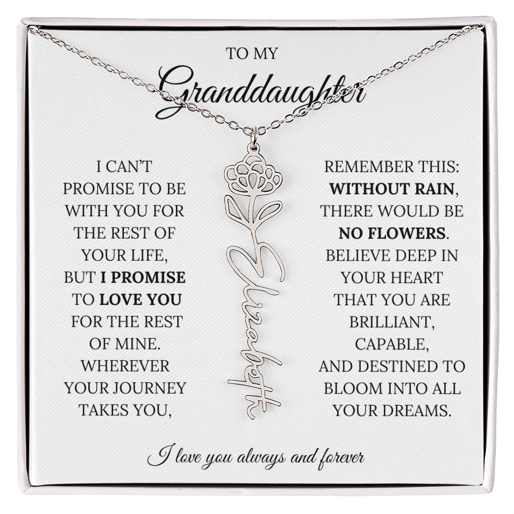 To My Granddaughter - You Are Destined To Bloom Into All Your Dreams - Flower Name Necklace