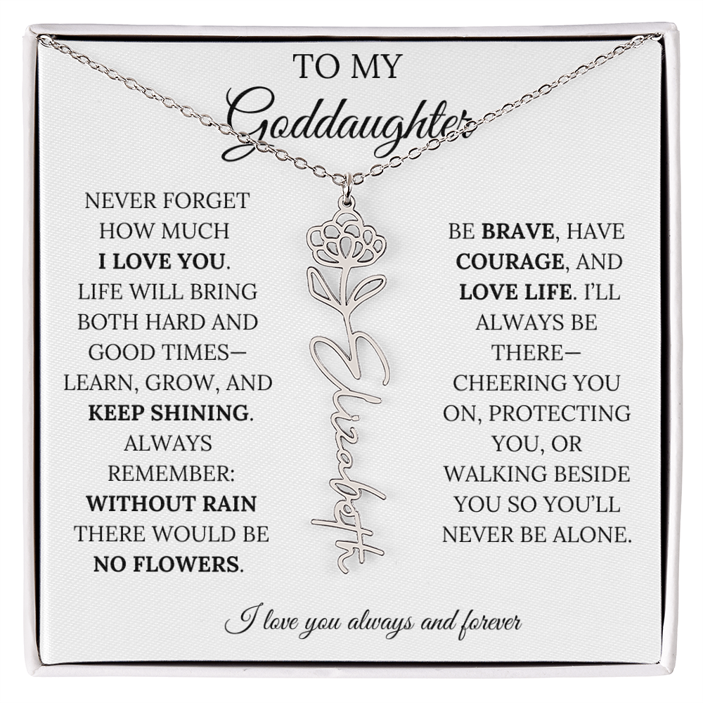 To My Goddaughter - Keepy Shining - Flower Name Necklace