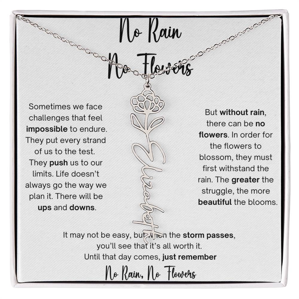 No Rain No Flowers 1 - Flower Name Necklace