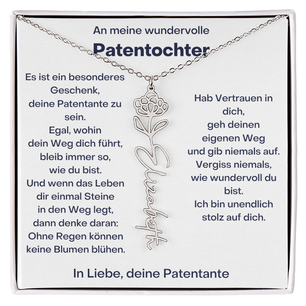 Personalisierte Geburtsblumen Kette Für Patentochter Geschenk von Patentante