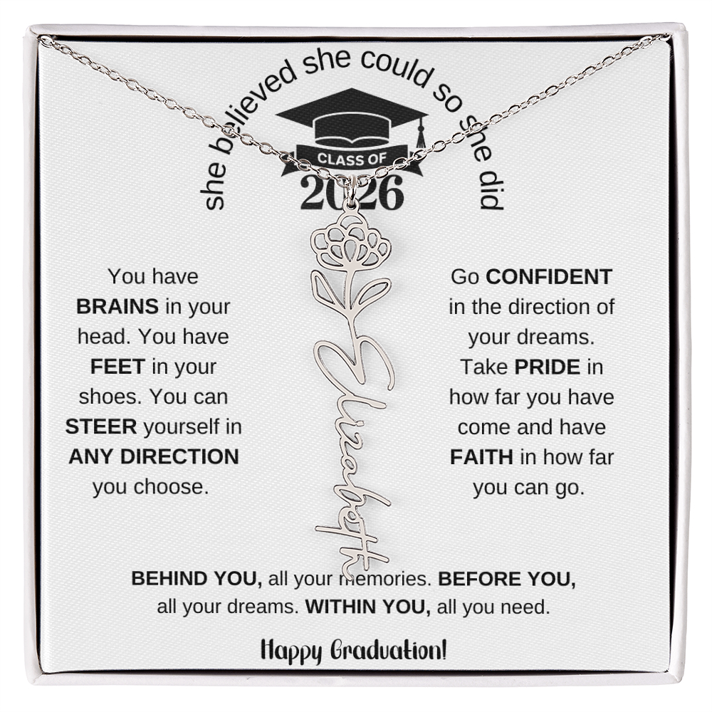 2026 Graduation Name Necklace