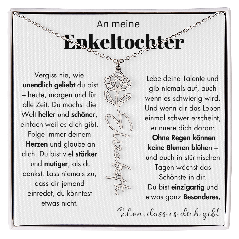 Geschenk Enkeltochter Schmuckkarte mit Spruch unendlich geliebt Mutmacher Erinnerung Weihnachten Geburtstag