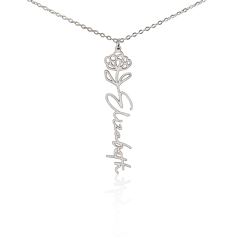 To My Wonderful Granddaughter - Happy 40th Birthday - Flower Name Necklace
