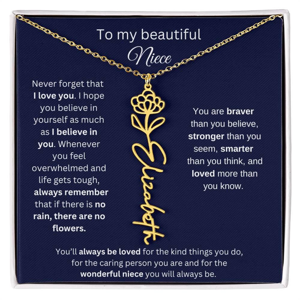 To My Beautiful Niece Flower Necklace 1