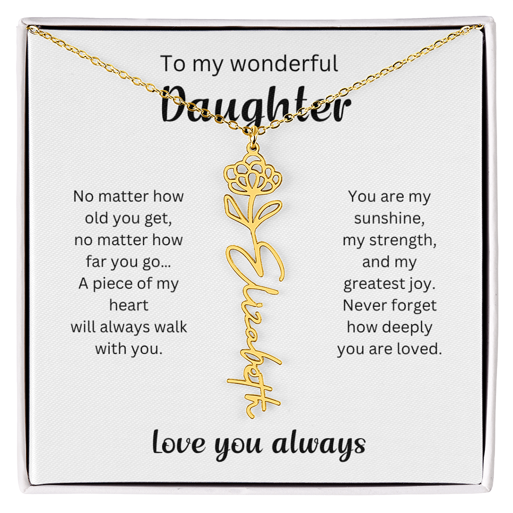 Emotional Gift for Daughter - Birth Flower Name Necklace 4