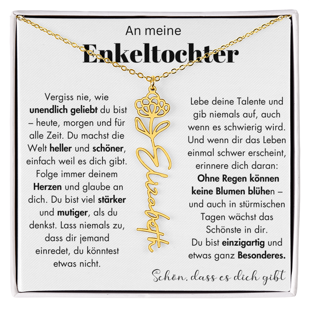 Geschenk Enkeltochter Schmuckkarte mit Spruch unendlich geliebt Mutmacher Erinnerung Weihnachten Geburtstag