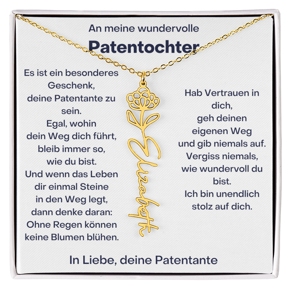 Personalisierte Geburtsblumen Kette Für Patentochter Geschenk von Patentante