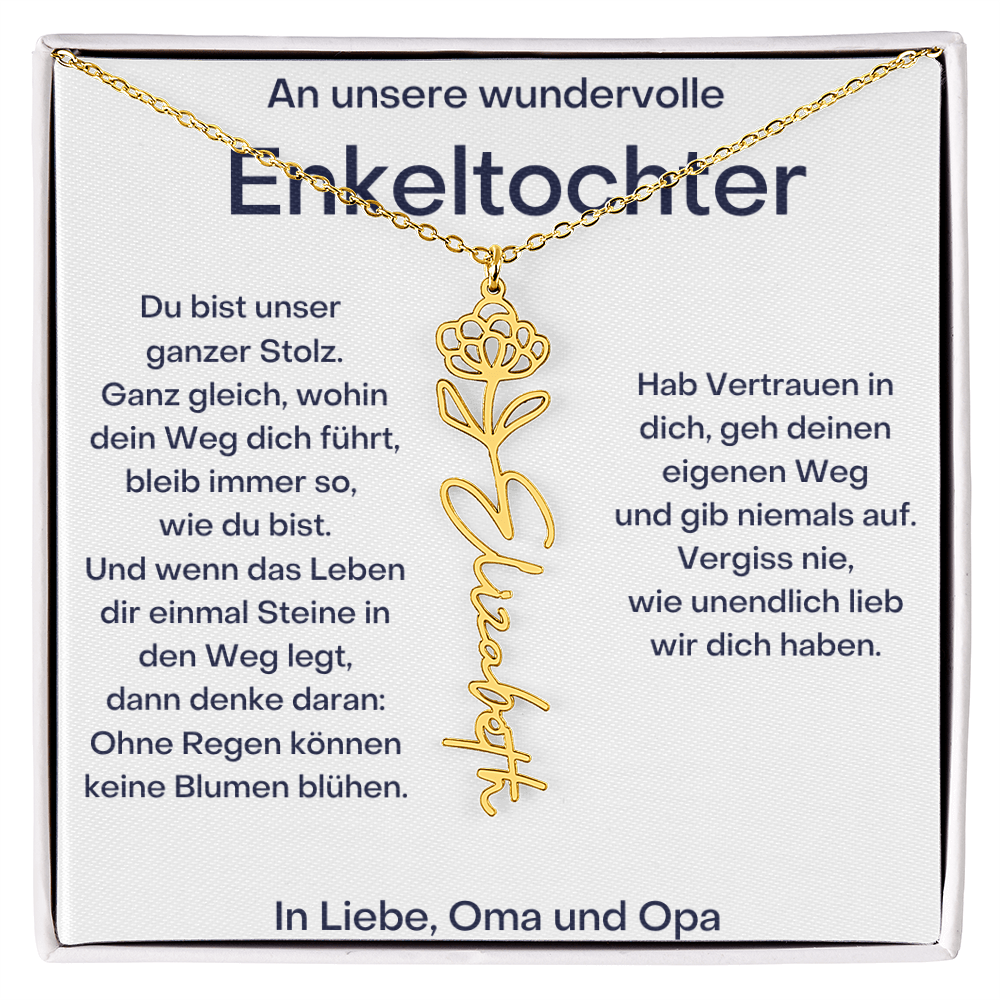 Geburtsblumenkette Mit Namen – Von Oma Und Opa