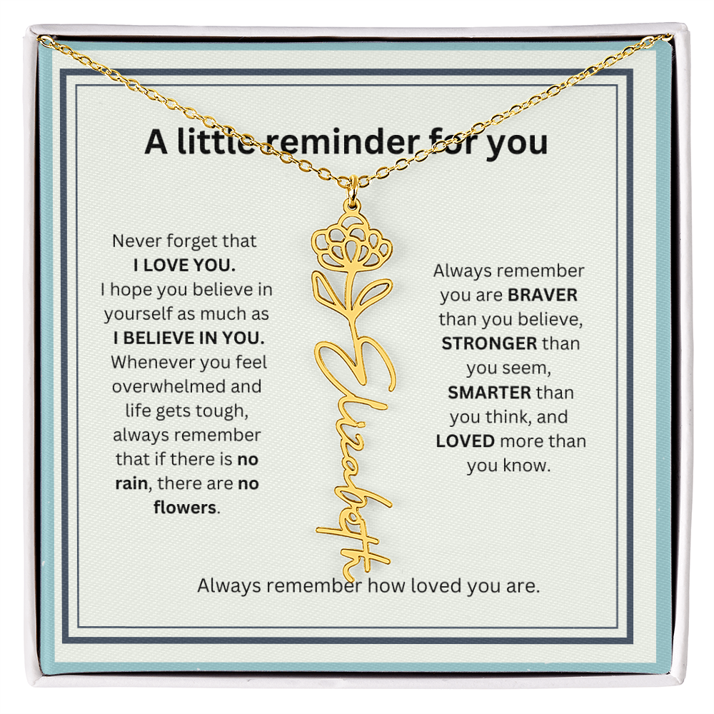 A Little Reminder Of You | Birth Flower Name Necklace