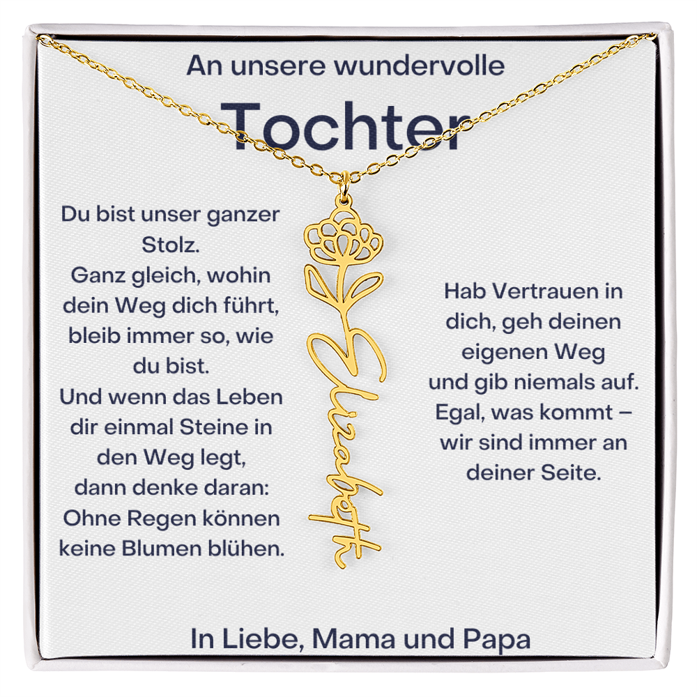 Personalisierte Namenskette Tochter Geschenk - Von Mama und Papa