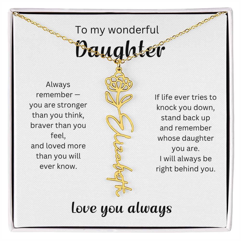 Emotional Gift for Daughter - Birth Flower Name Necklace 5