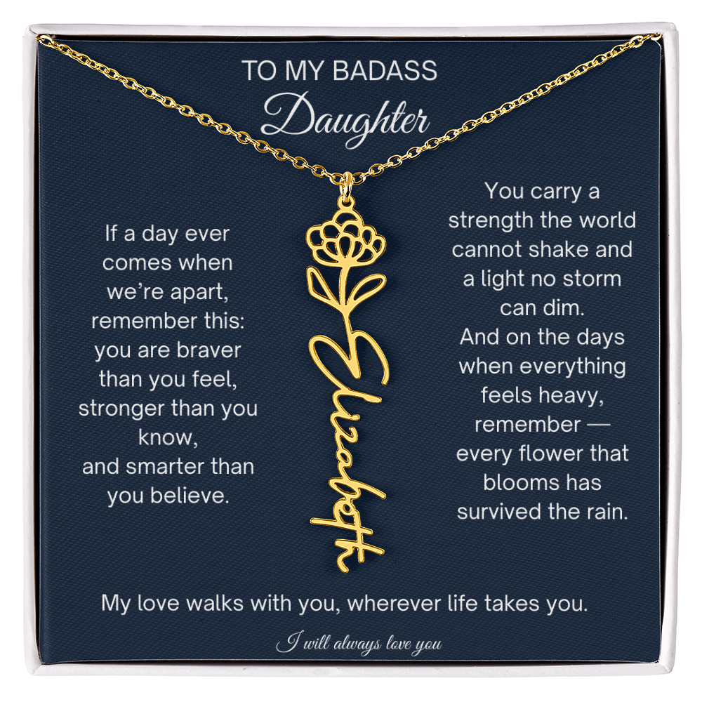 To My Badass Daughter Encouragement Necklace for Daughter