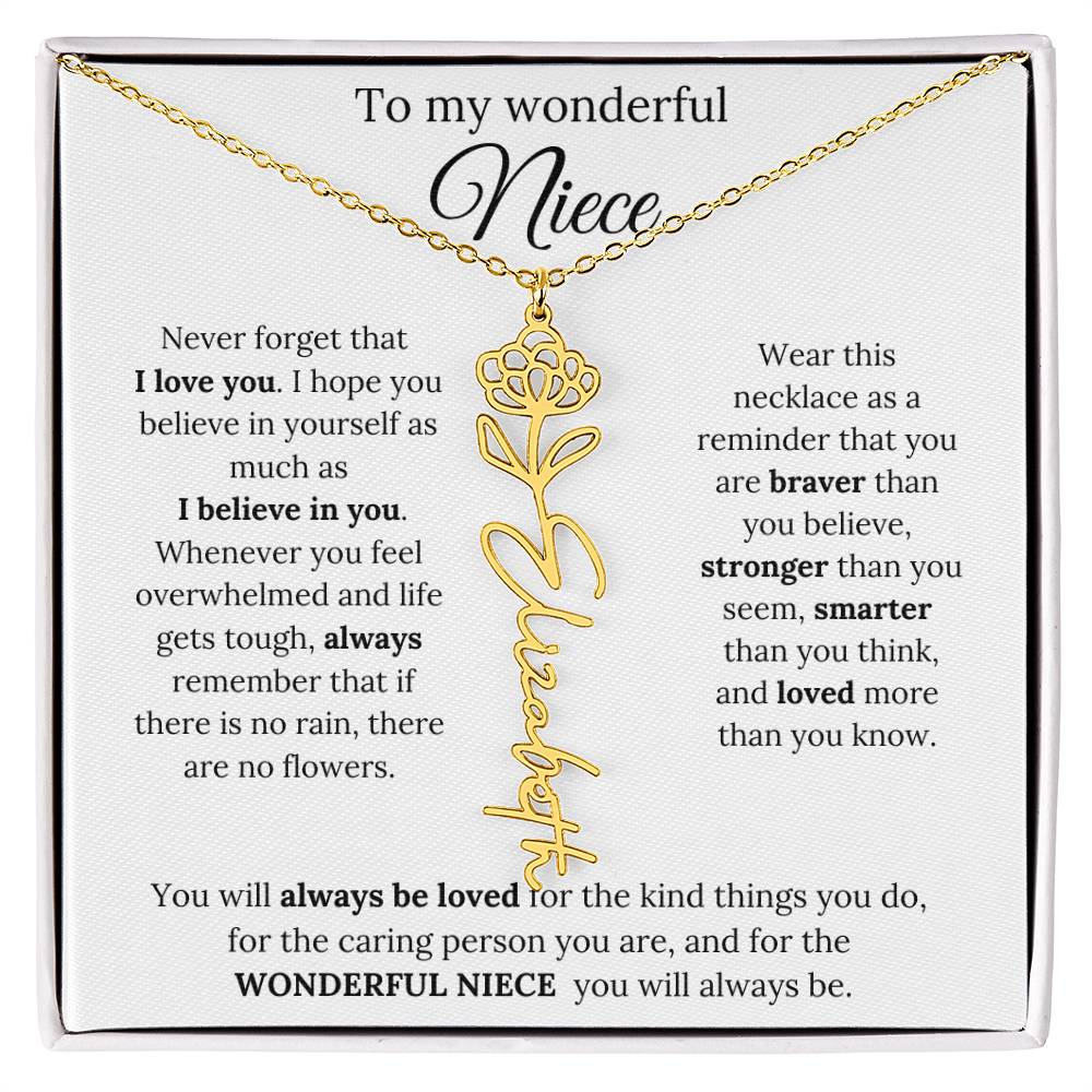 To My  Niece Birthmonth Flower Necklace 1
