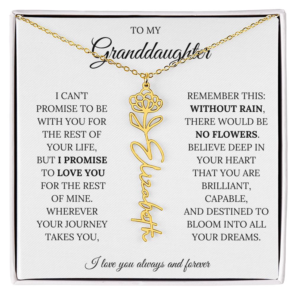 To My Granddaughter - You Are Destined To Bloom Into All Your Dreams - Flower Name Necklace