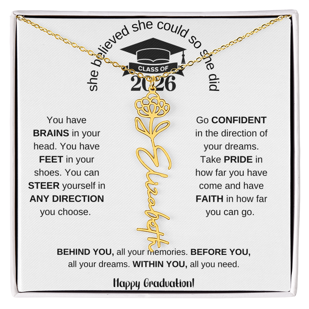 2026 Graduation Name Necklace