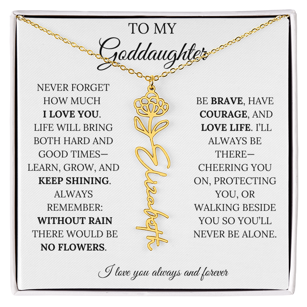 To My Goddaughter - Keepy Shining - Flower Name Necklace