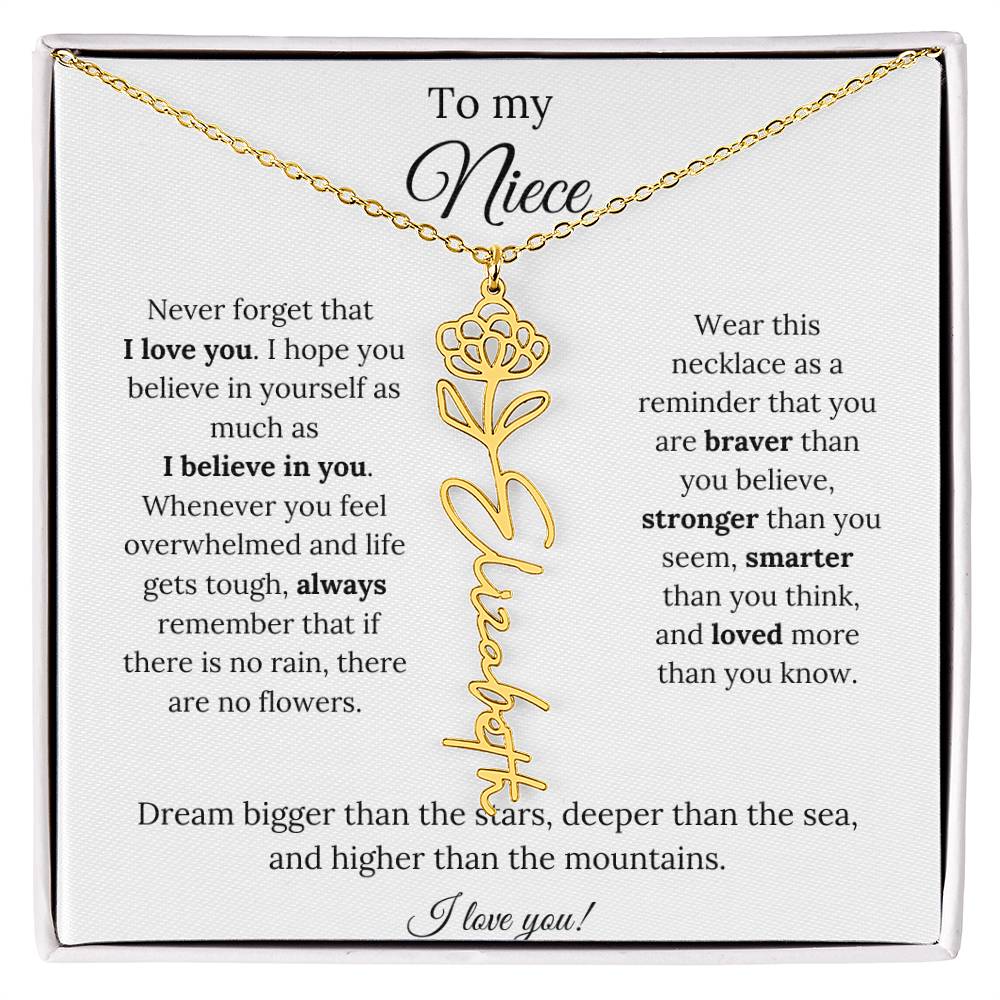 To My  Niece Birthmonth Flower Necklace 4