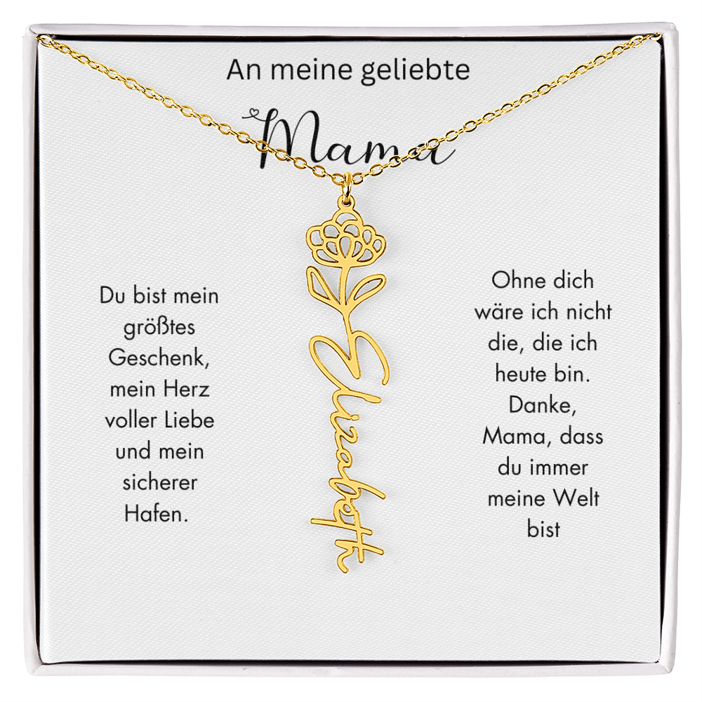 Personalisierte Geburtsblumen Kette für Mama