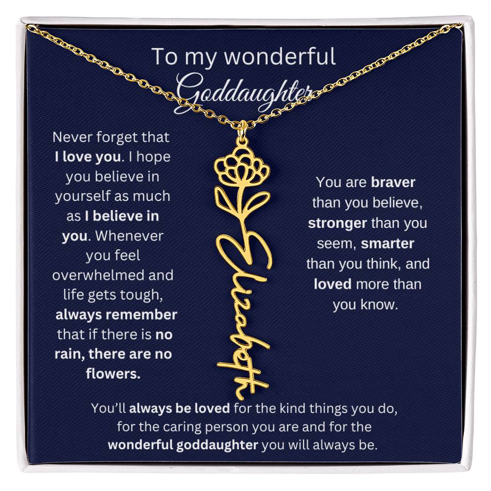 Always Remember That There's No Rain, There Are No Flowers  - Flower Name Necklace
