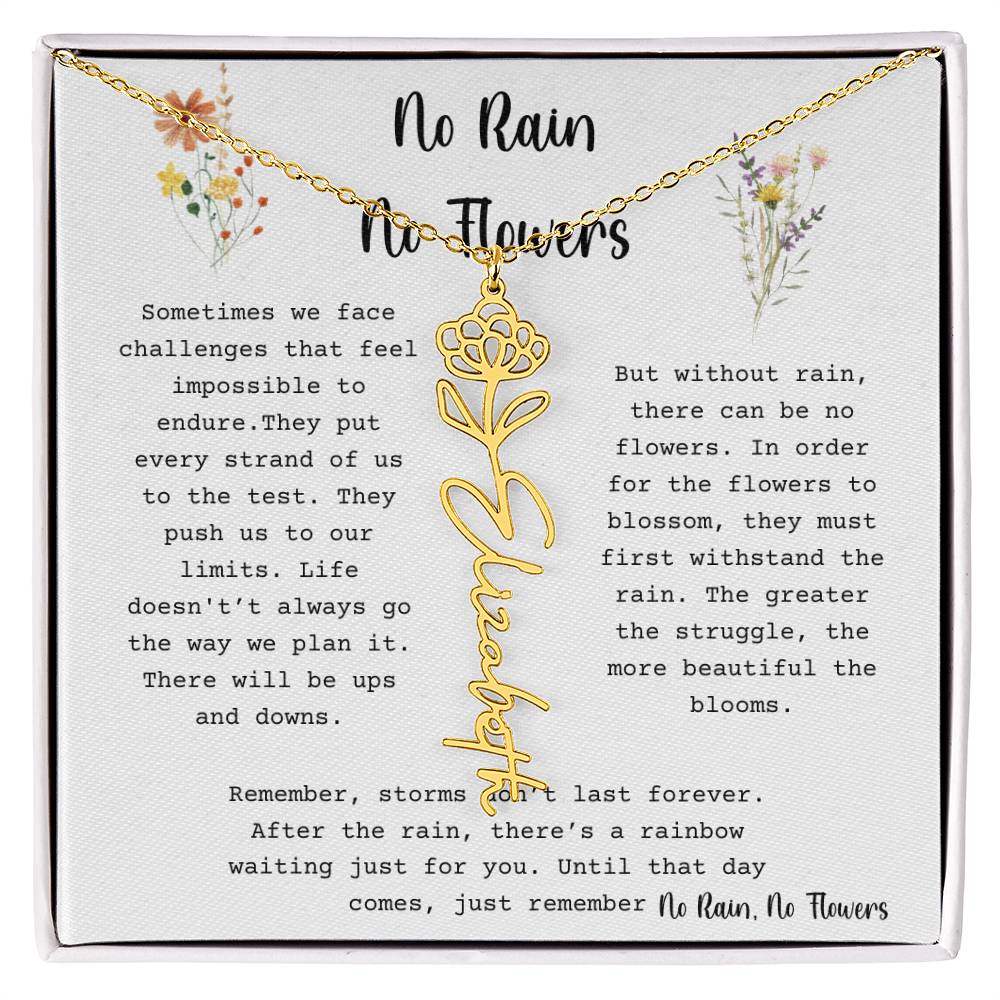 No Rain, No Flowers - Flower Name Necklace 3