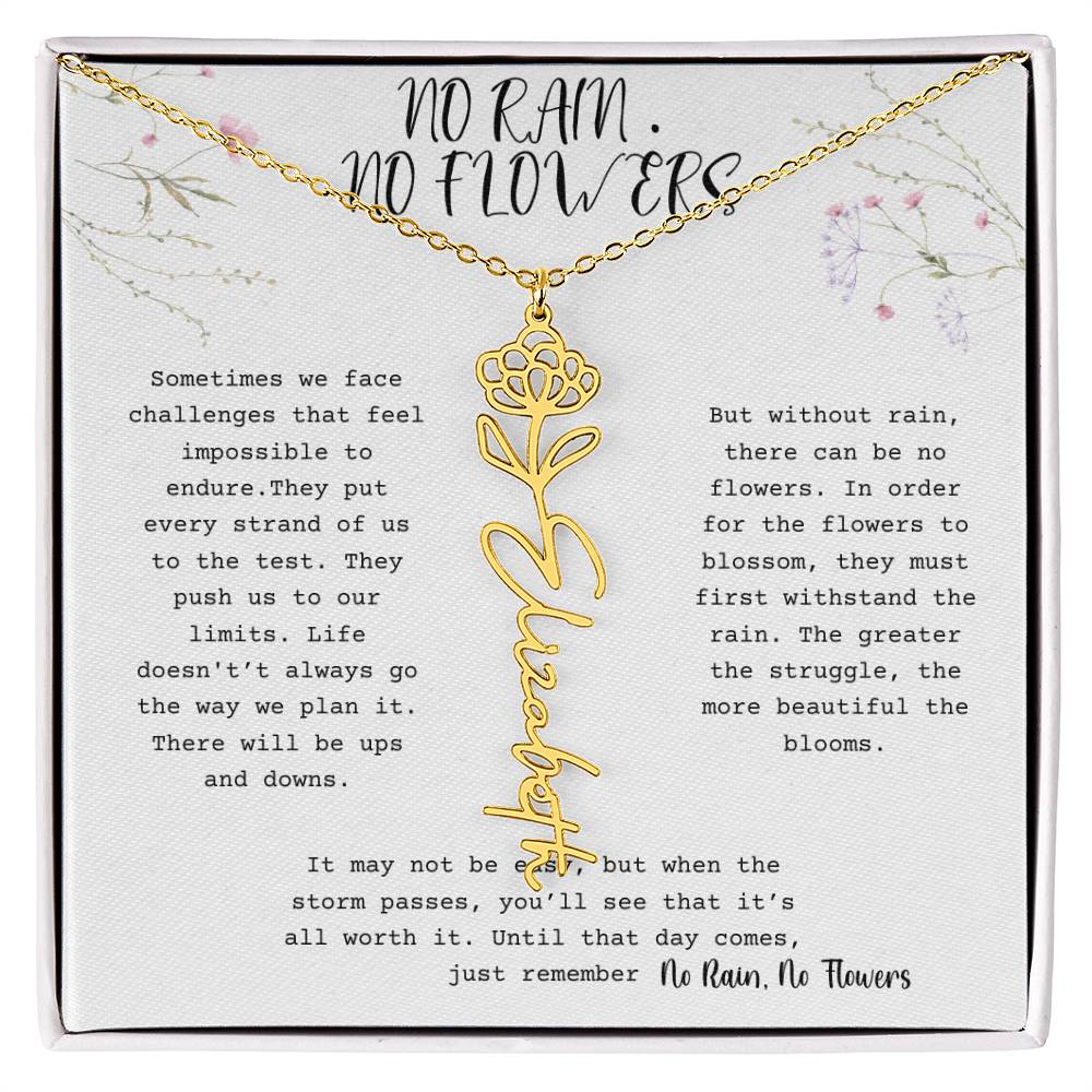 No Rain, No Flowers - Flower Name Necklace 1